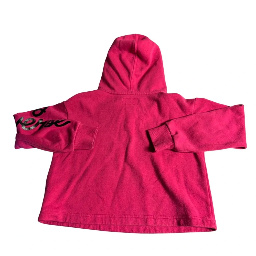 Converse Kids Girls Pink Hoodie Crop Sweatshirt Pullover‎ Chuck Taylor All Star